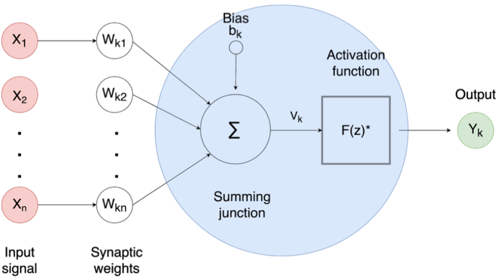 Sketch map of operations inside the hidden neuron